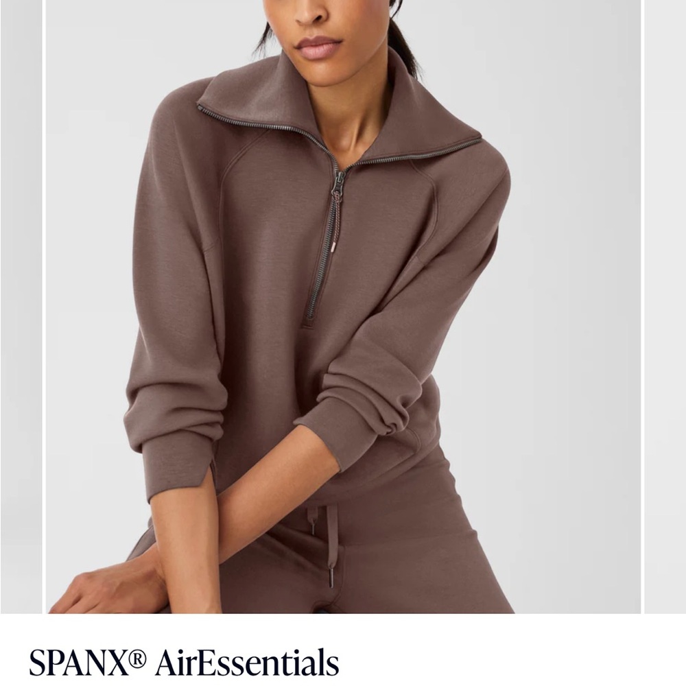 NWT SPANX Smoke Quarter-Zip Pullover